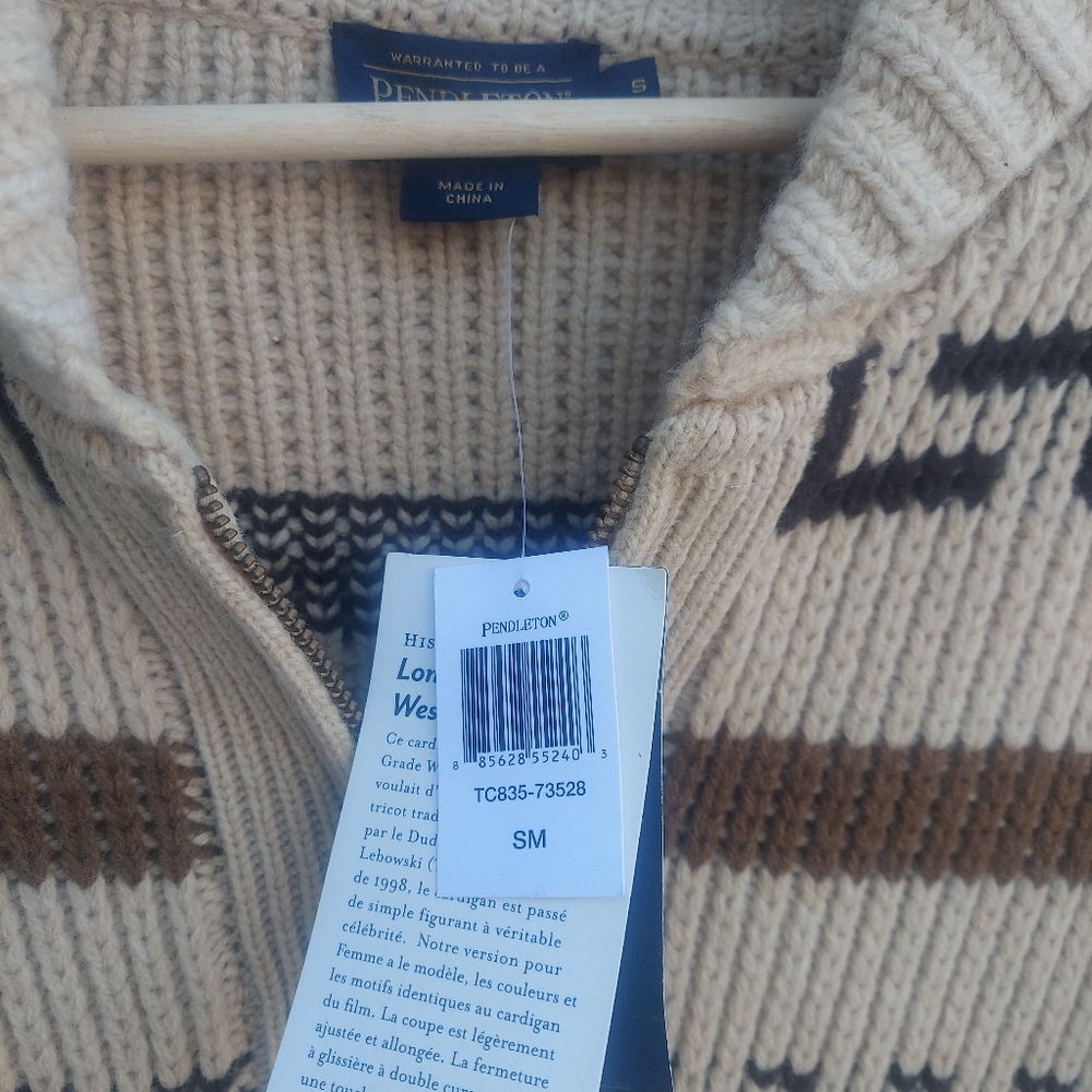 Pendleton Beige And Brown Patterned Cardigan- Nwt! - image 4